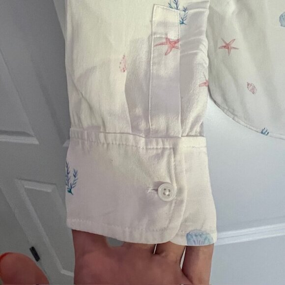 Rails Kate Seashell Print Silk Shirt Blouse - Picture 7 of 8